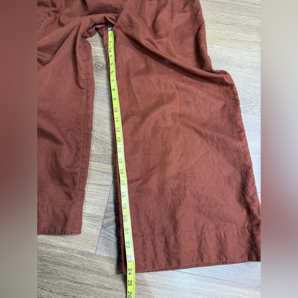 Anthropologie Linen Blend Button Side Wide Leg Pants US 6 Rust Brown - Picture 12 of 12